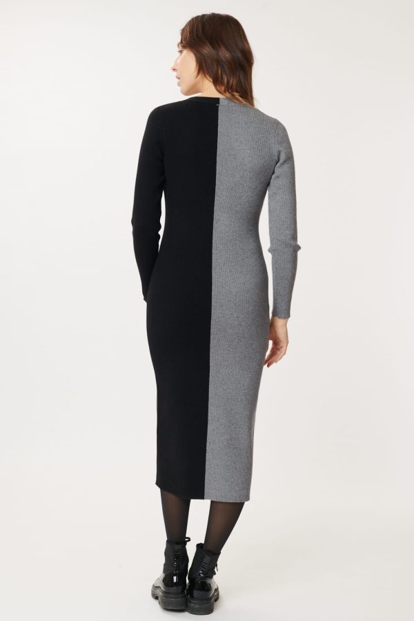Robe en maille mi-longue bicolore GEMINA - Image 3