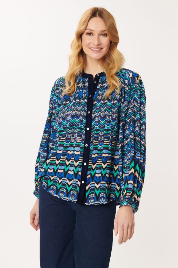 Chemise imprimée en velours multicolore BARTH
