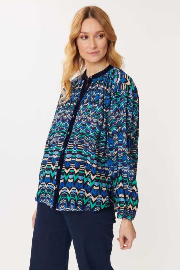 Chemise imprimée en velours multicolore BARTH - Image 4
