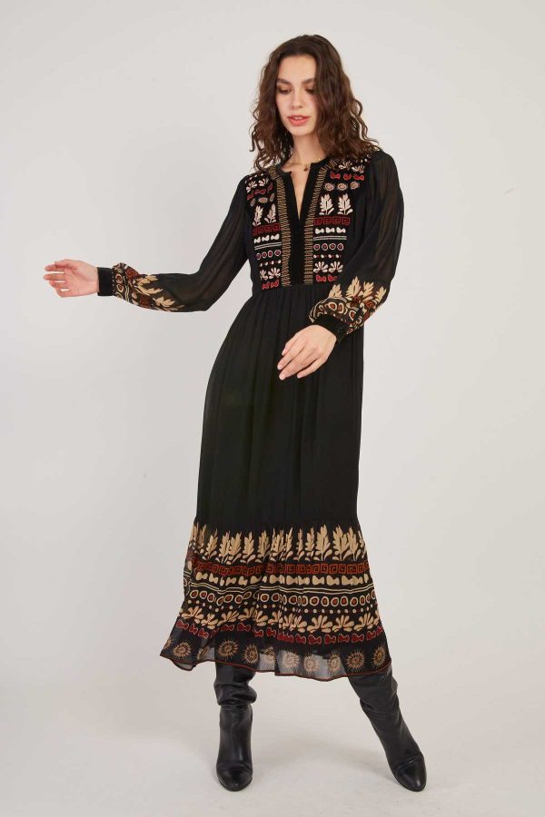 Robe longue brodée fluide BARBADES - Image 4