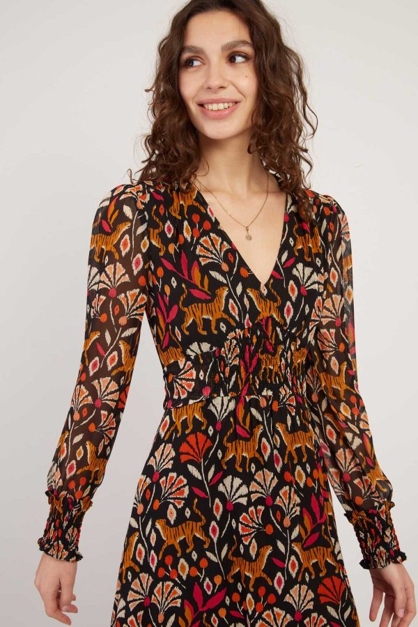 Robe mi-longue en georgette imprimée BEATA - Image 2