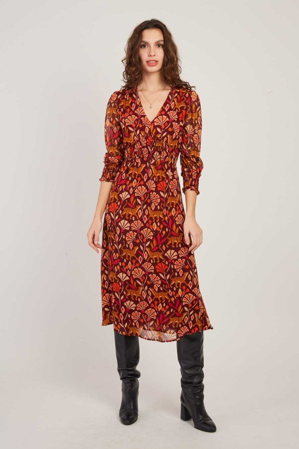 Robe mi-longue en georgette imprimée BEATA - Image 4