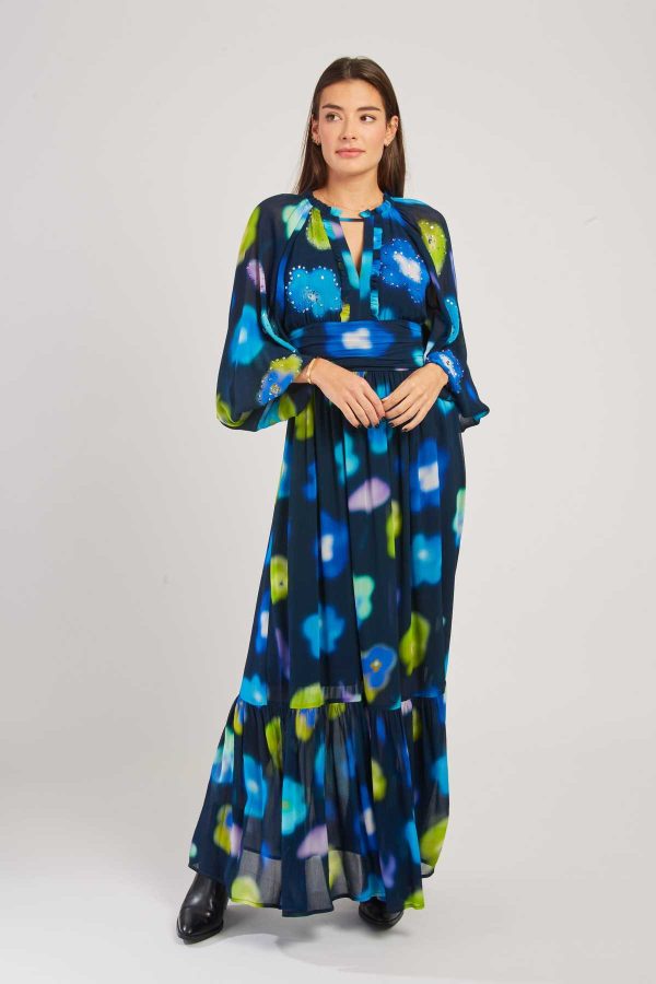 Robe longue fluide imprimé floral BELEM