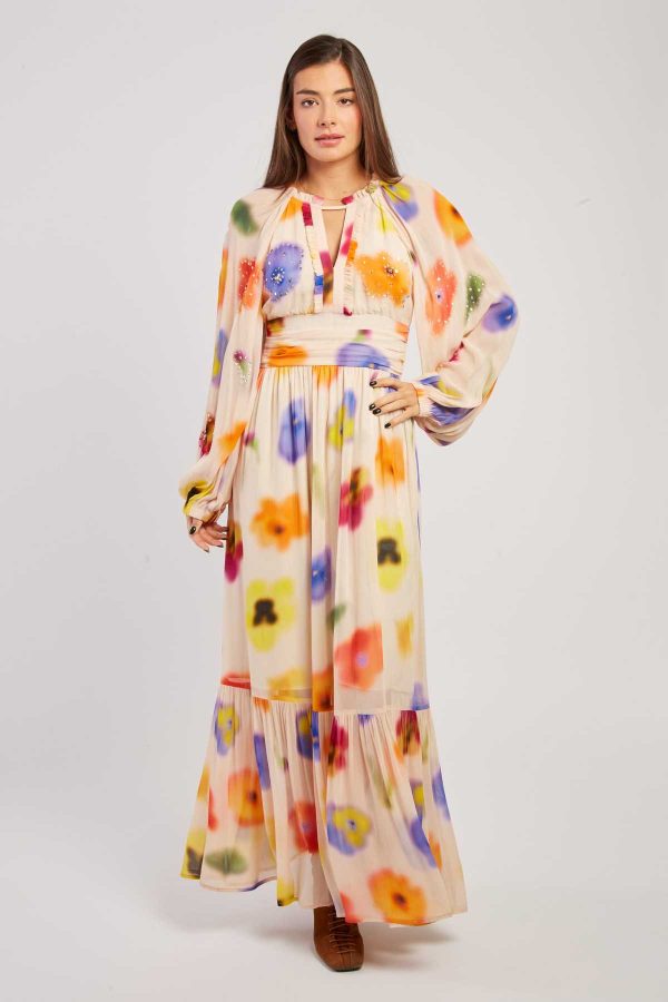 Robe longue fluide imprimé floral BELEM - Image 7