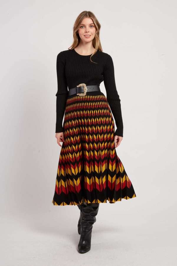 Robe mi-longue manches longues en maille JAZZ