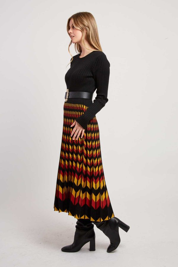 Robe mi-longue manches longues en maille JAZZ - Image 2