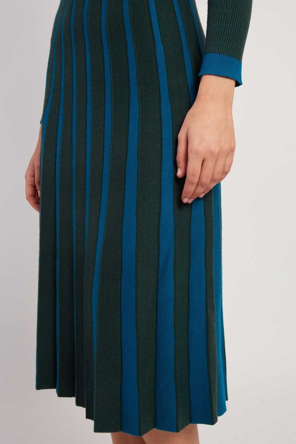 Robe mi-longue en maille bicolore JEANNETTE - Image 5