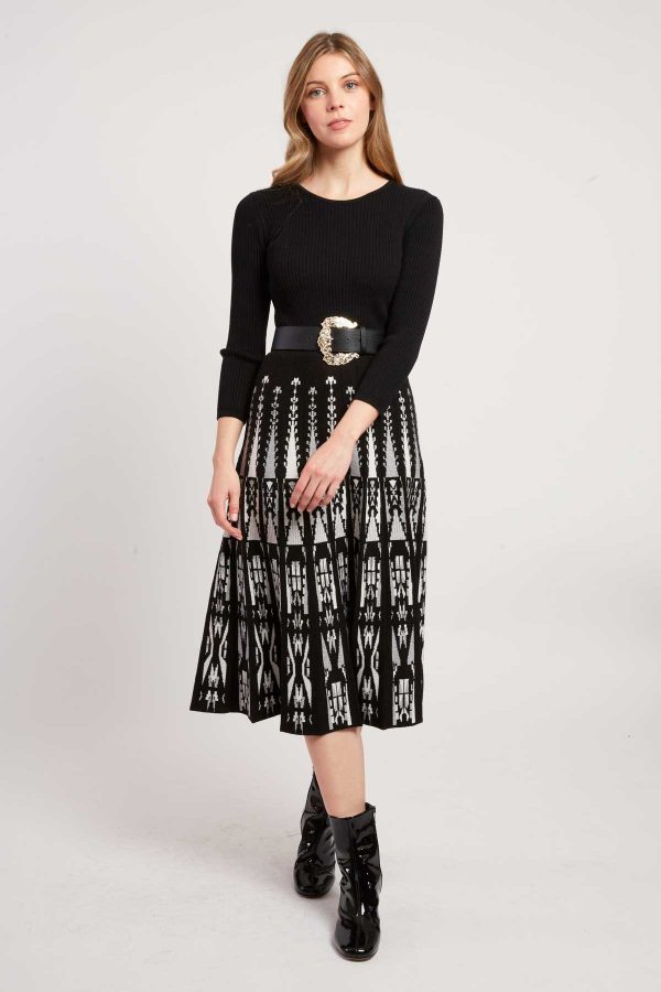 Robe mi-longue manches longues en maille JOAKIM - Image 7