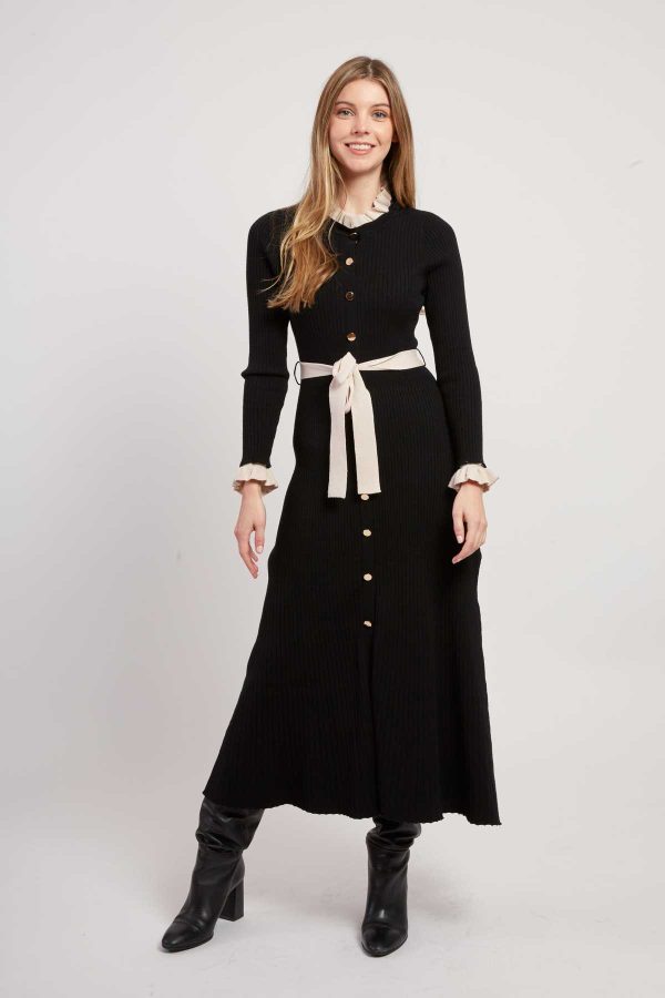 Robe longue en maille boutonnée JOLIE