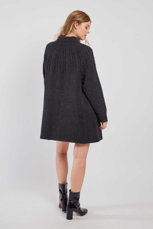 Robe pull col roulé unie avec perles JORIS - Image 4