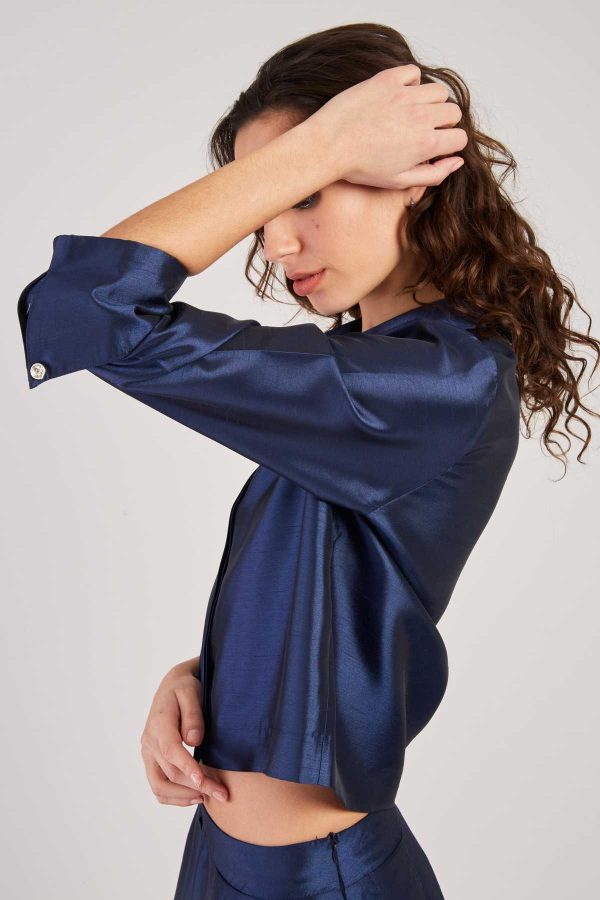 Chemise satinée manches 3/4 HANOVRE - Image 2