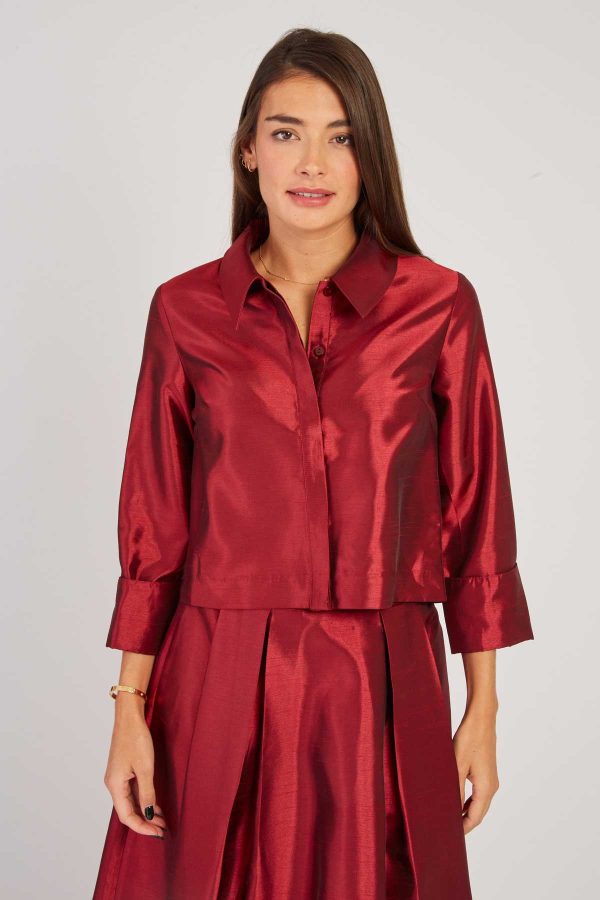Chemise satinée manches 3/4 HANOVRE - Image 6