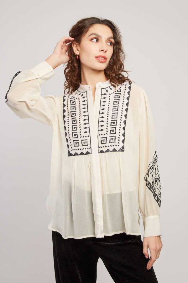 Blouse brodée manches longues HARPER - Image 2