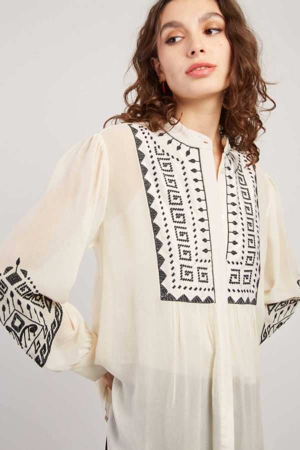Blouse brodée manches longues HARPER - Image 3
