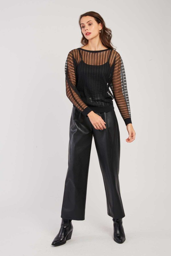 Pull Rayé Transparent Manches Longues CARINE