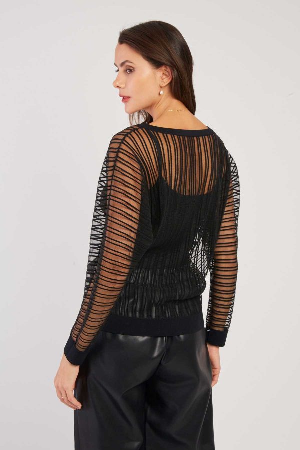 Pull Rayé Transparent Manches Longues CARINE - Image 5