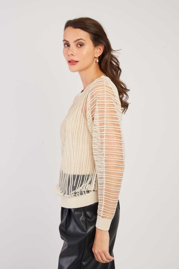 Pull Rayé Transparent Manches Longues CARINE - Image 7