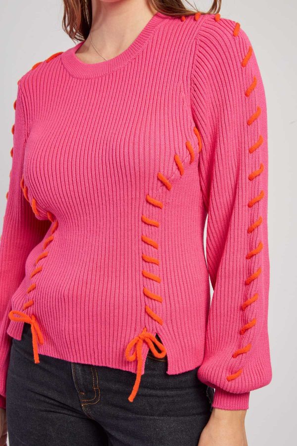 Pull en maille uni cotelé CARLA - Image 4