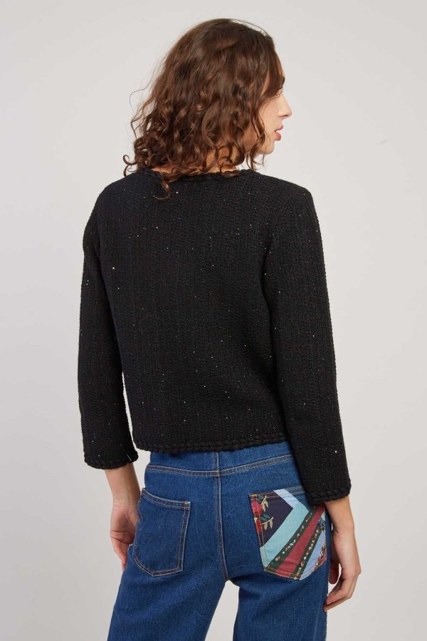 Cardigan en maille tréssée col V DARIUS - Image 3