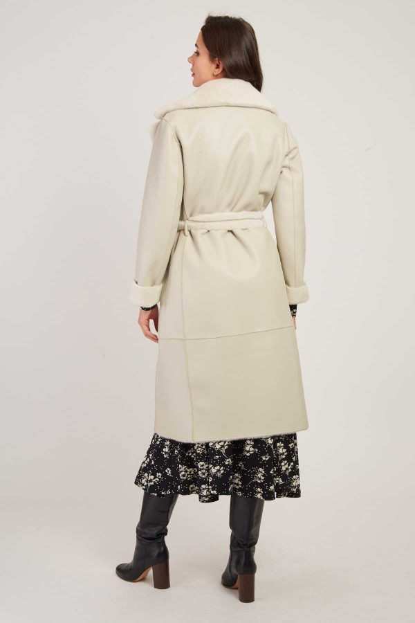 Manteau long réversible fausse fourrure LENNA - Image 5