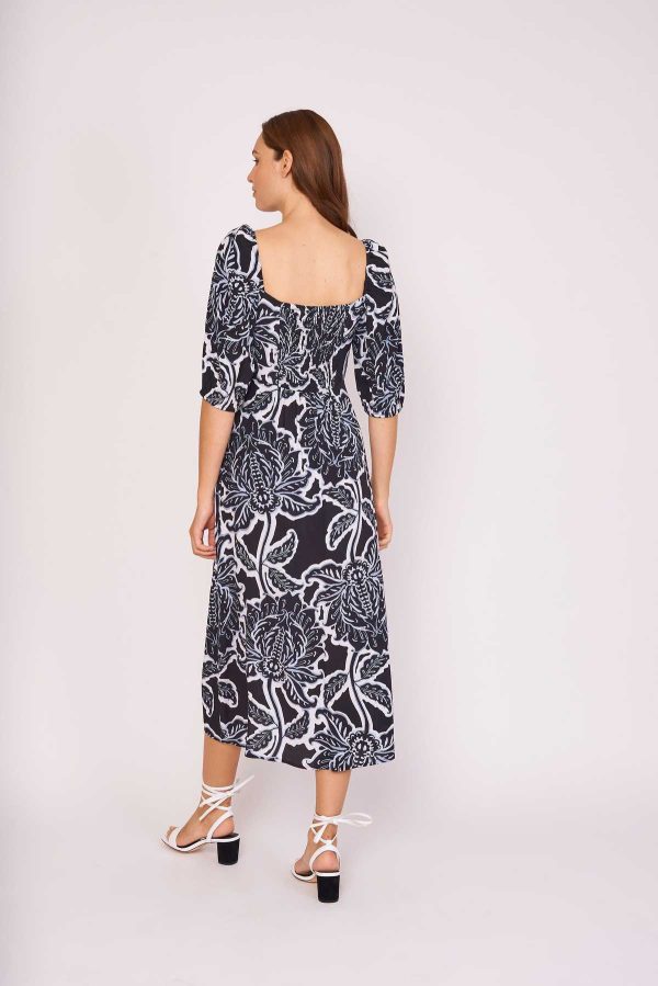 Robe longue imprimée col carré CHARLOTTE - Image 2