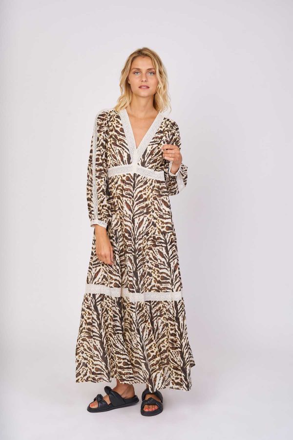 Robe longue imprimée crochet COSETTE