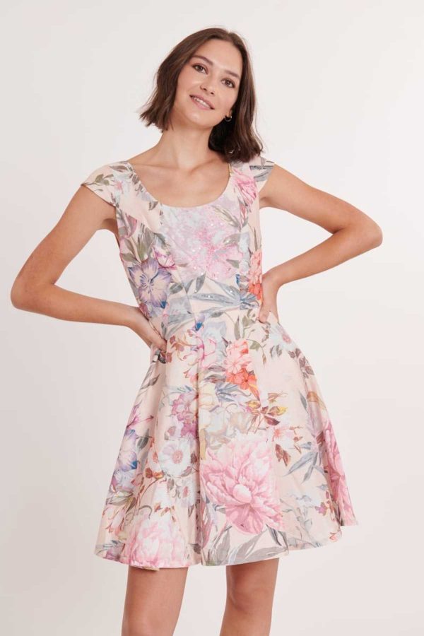 Robe courte patineuse imprimée CANTINELA - Image 4