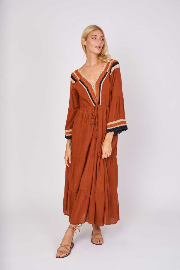Robe longue coton crochet PRIMEVERE