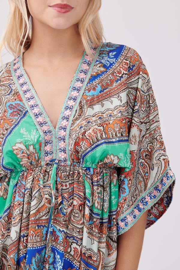 Robe maxi imprimée Paisley manches kimono TABOU - Image 5
