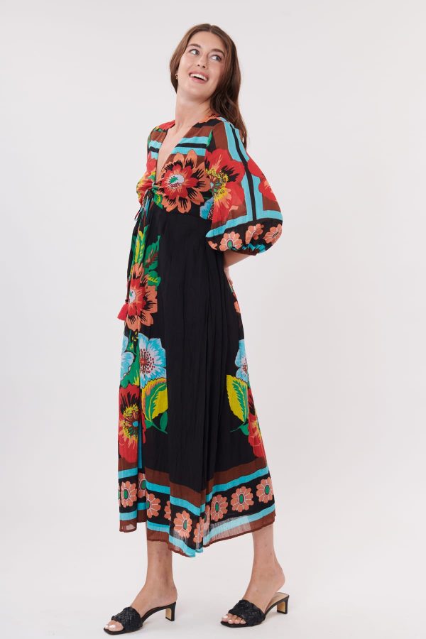 Robe longue imprimée floral manches 3/4 TARENTELLE - Image 3