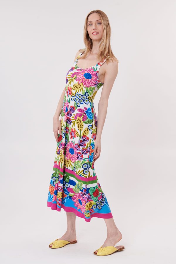 Robe longue imprimée coupe droite sans manches TAYANA - Image 3