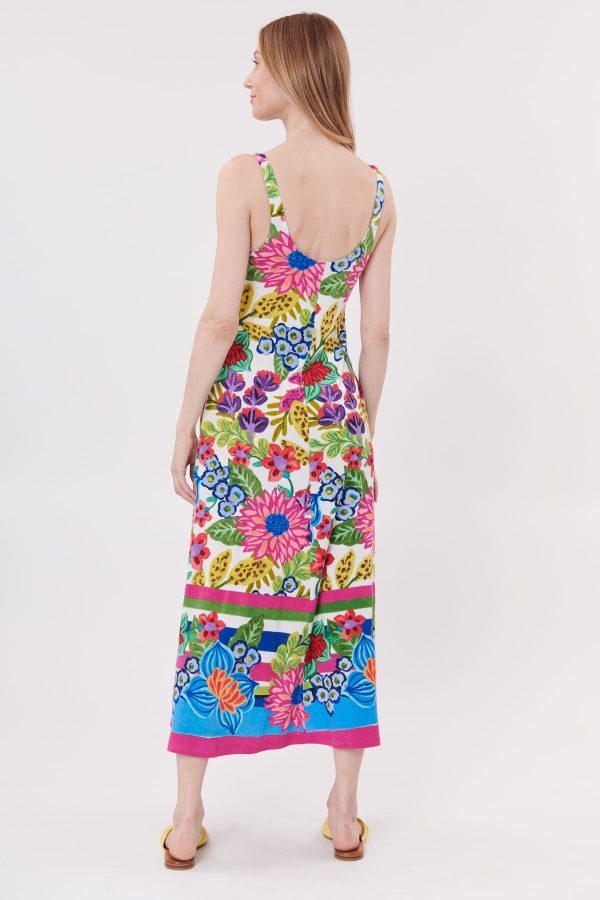Robe longue imprimée coupe droite sans manches TAYANA - Image 4