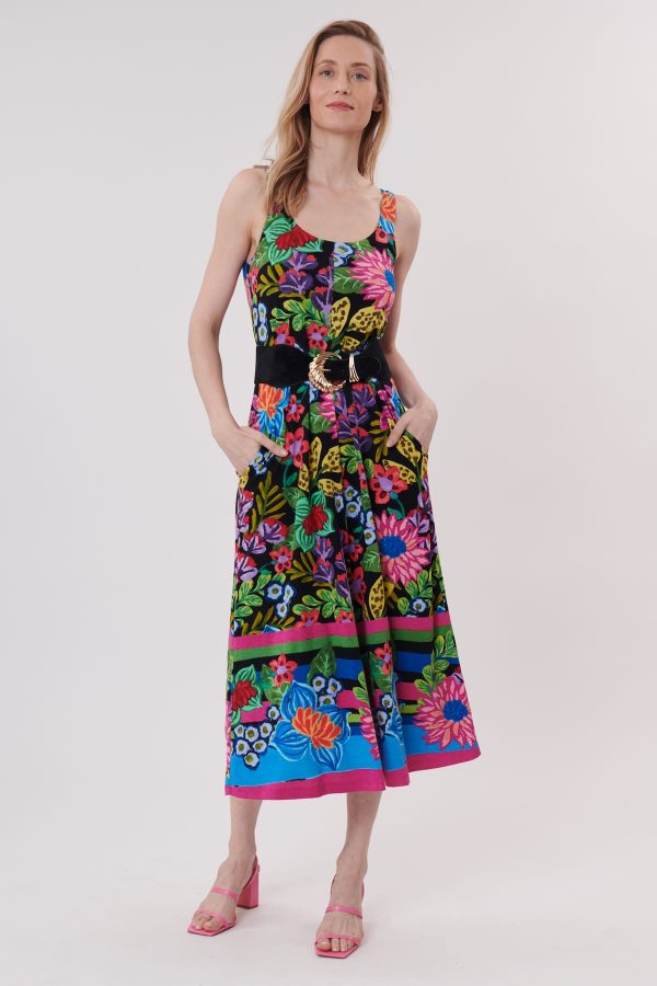 Robe longue imprimée coupe droite sans manches TAYANA - Image 6