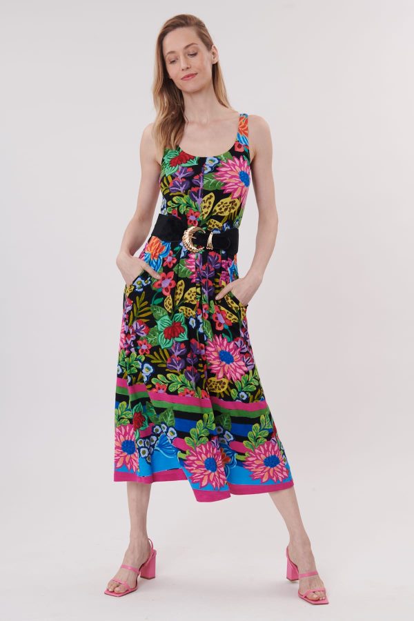 Robe longue imprimée coupe droite sans manches TAYANA - Image 7