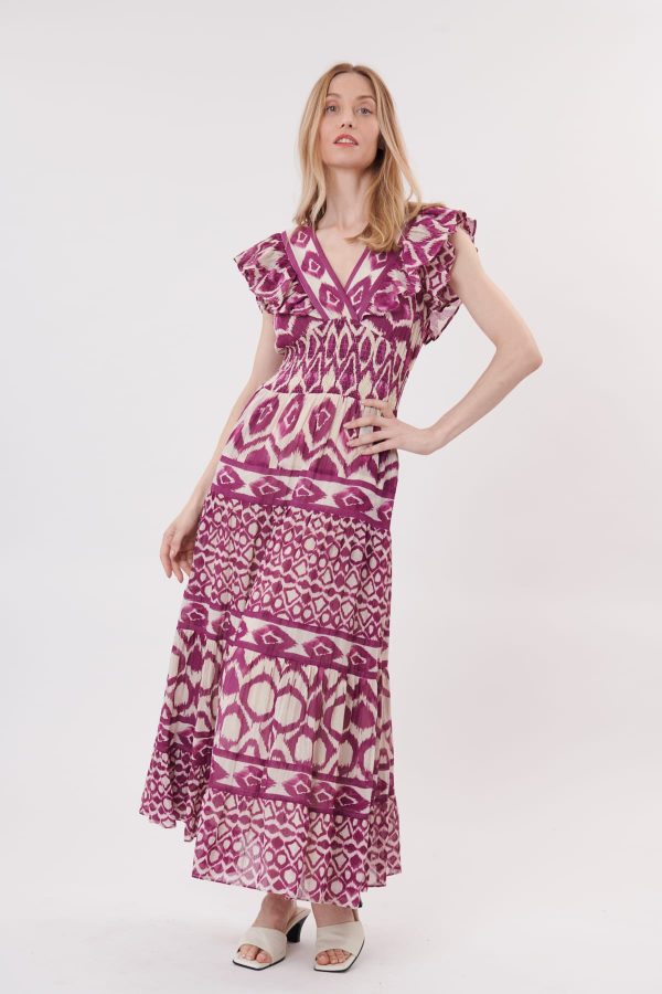 Robe longue imprimée col V TELAYAH - Image 7