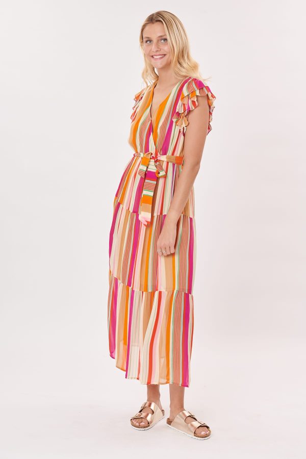 Robe longue imprimée col V croisé TOOTSIE