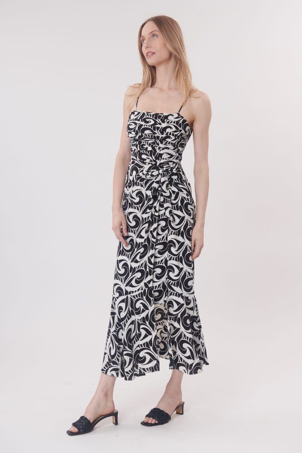 Robe longue imprimée et drappée à bretelles TOURCOING - Image 7