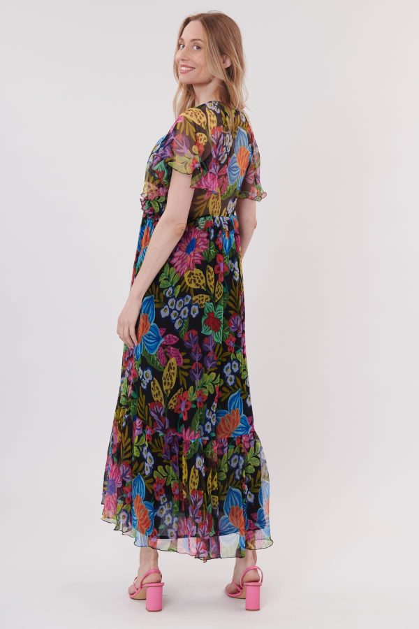 Robe longue imprimée manches courtes et volants TRISH - Image 4