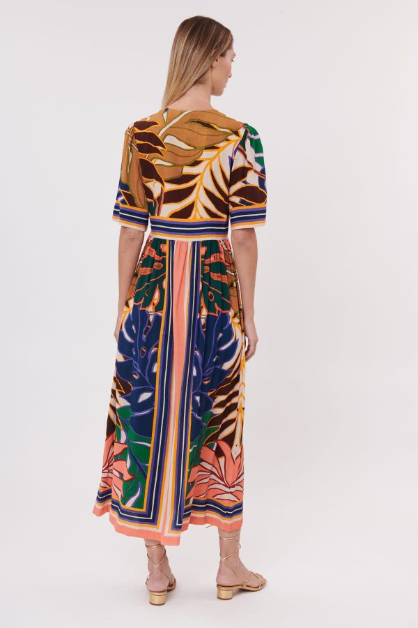 Robe longue imprimée à manches courtes TROUBADOUR - Image 3