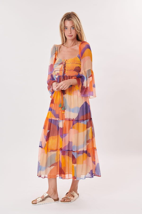 Robe longue imprimée manches amples TOULOULOU - Image 2