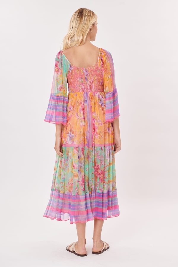 Robe longue imprimée avec manches amples TANGENTE - Image 5