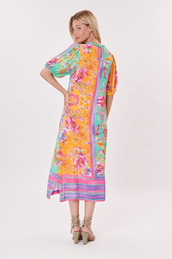 Robe longue imprimée col V TARTAN - Image 3