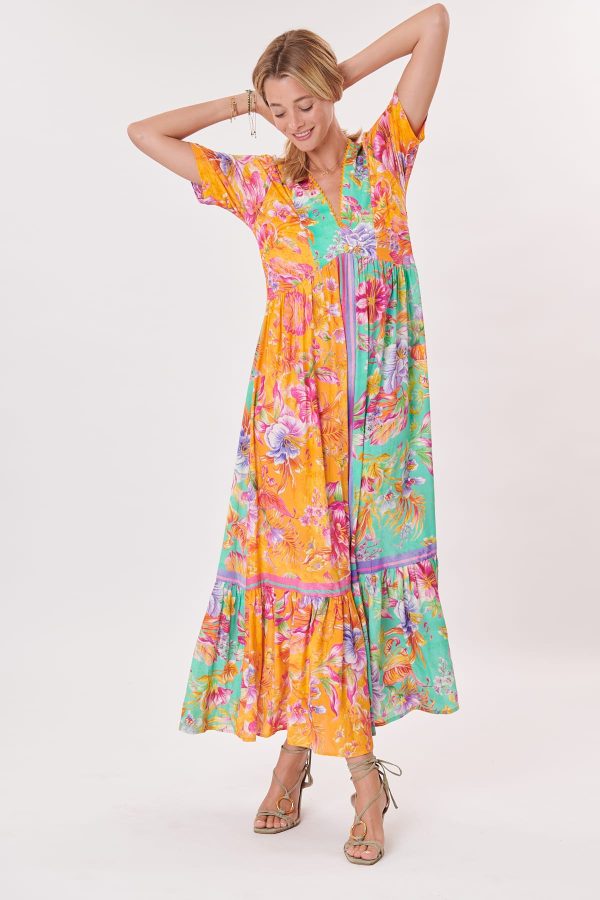 Robe longue imprimé col en V TAMNARASSET - Image 2