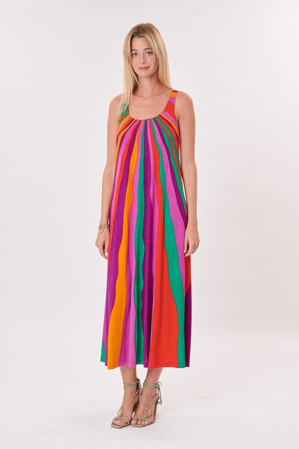 Robe longue droite imprimée sans manches TAPIR - Image 2