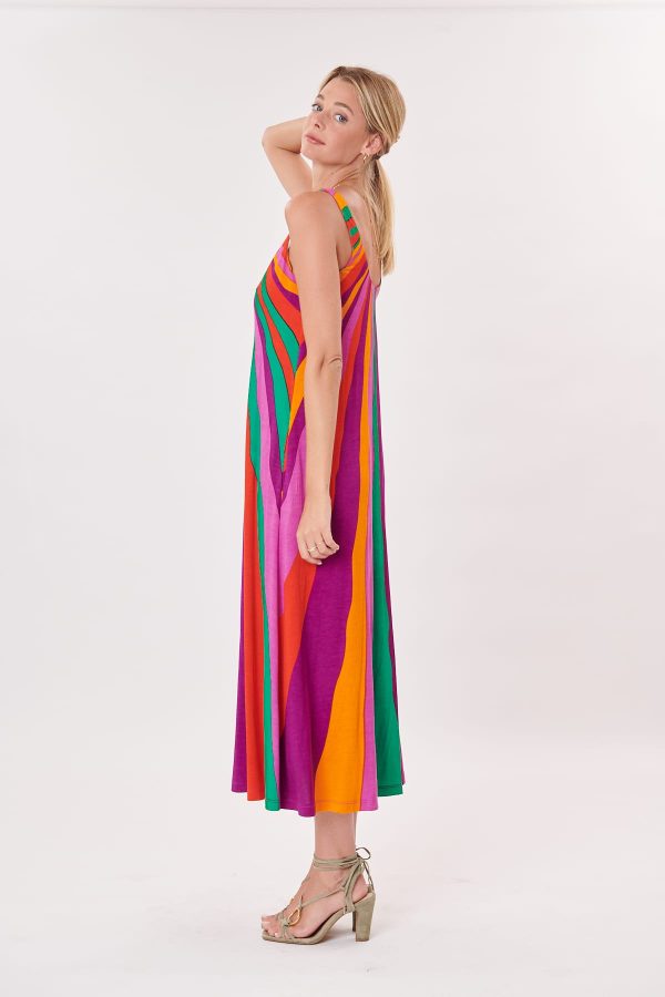 Robe longue droite imprimée sans manches TAPIR - Image 3