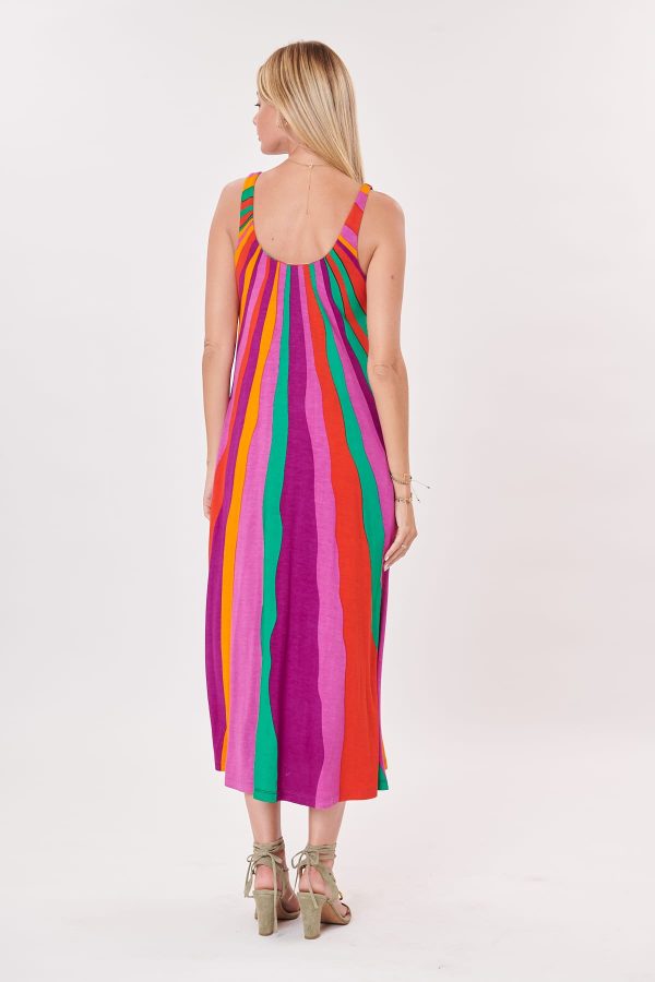 Robe longue droite imprimée sans manches TAPIR - Image 4