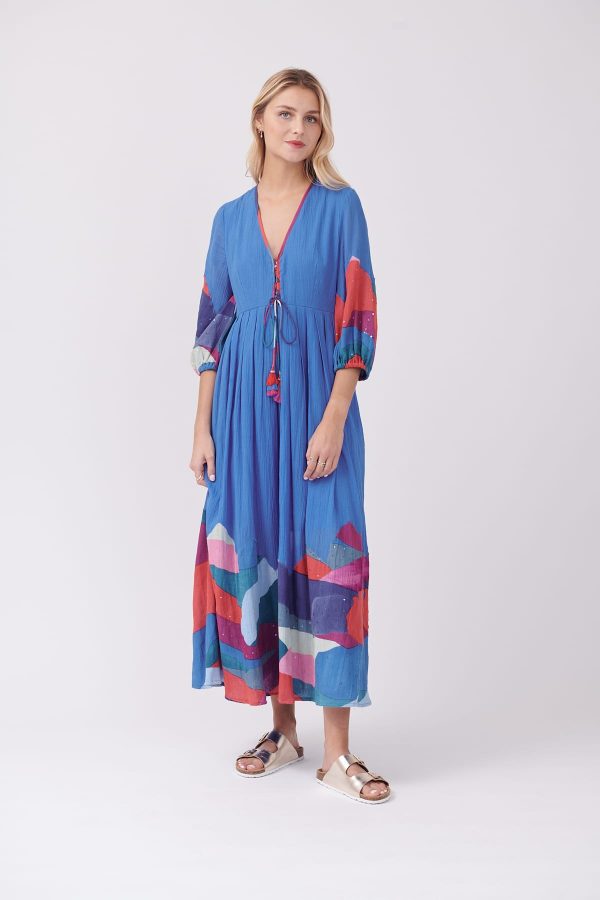 Robe longue imprimée abstrait avec sequins THEATRAL - Image 2