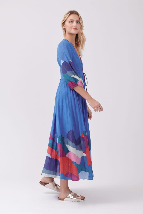 Robe longue imprimée abstrait avec sequins THEATRAL - Image 3