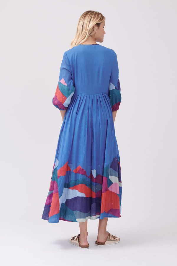 Robe longue imprimée abstrait avec sequins THEATRAL - Image 4