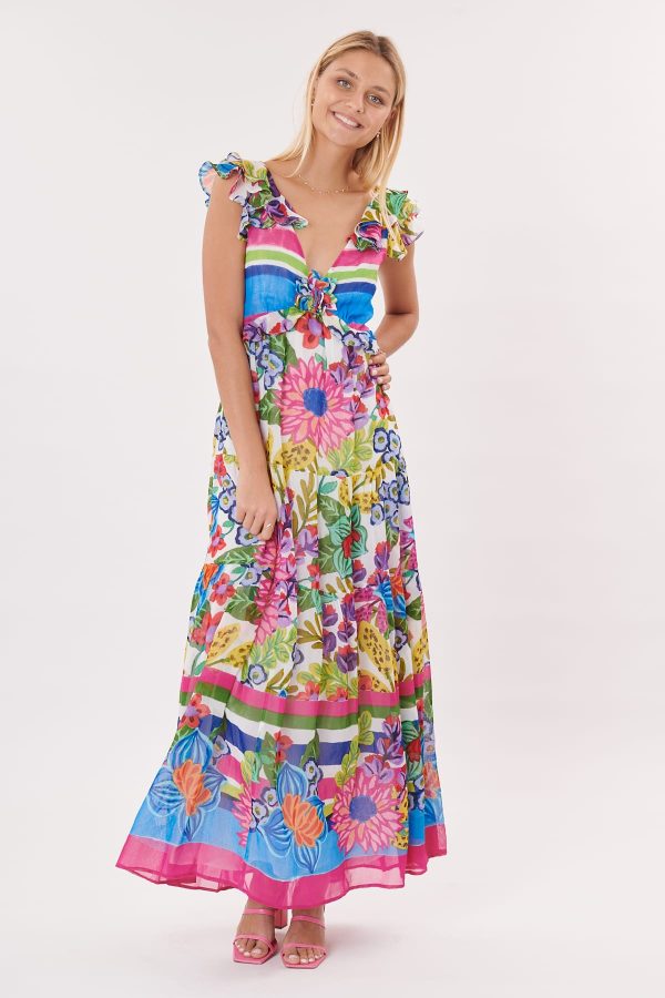 Robe longue imprimée à bretelles et dos nu TRESSE - Image 2